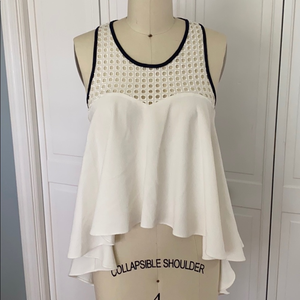 Asymmetrical Hi-Lo White Blouse